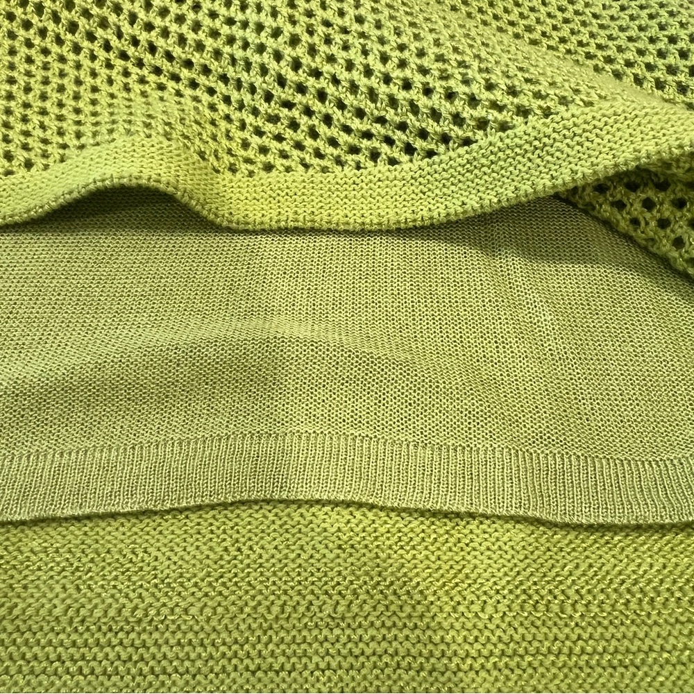 Nic+Zoe Mesh Stitch Knit Tank Top Sleeveless Grasshopper Green S NWT - Picture 13 of 15